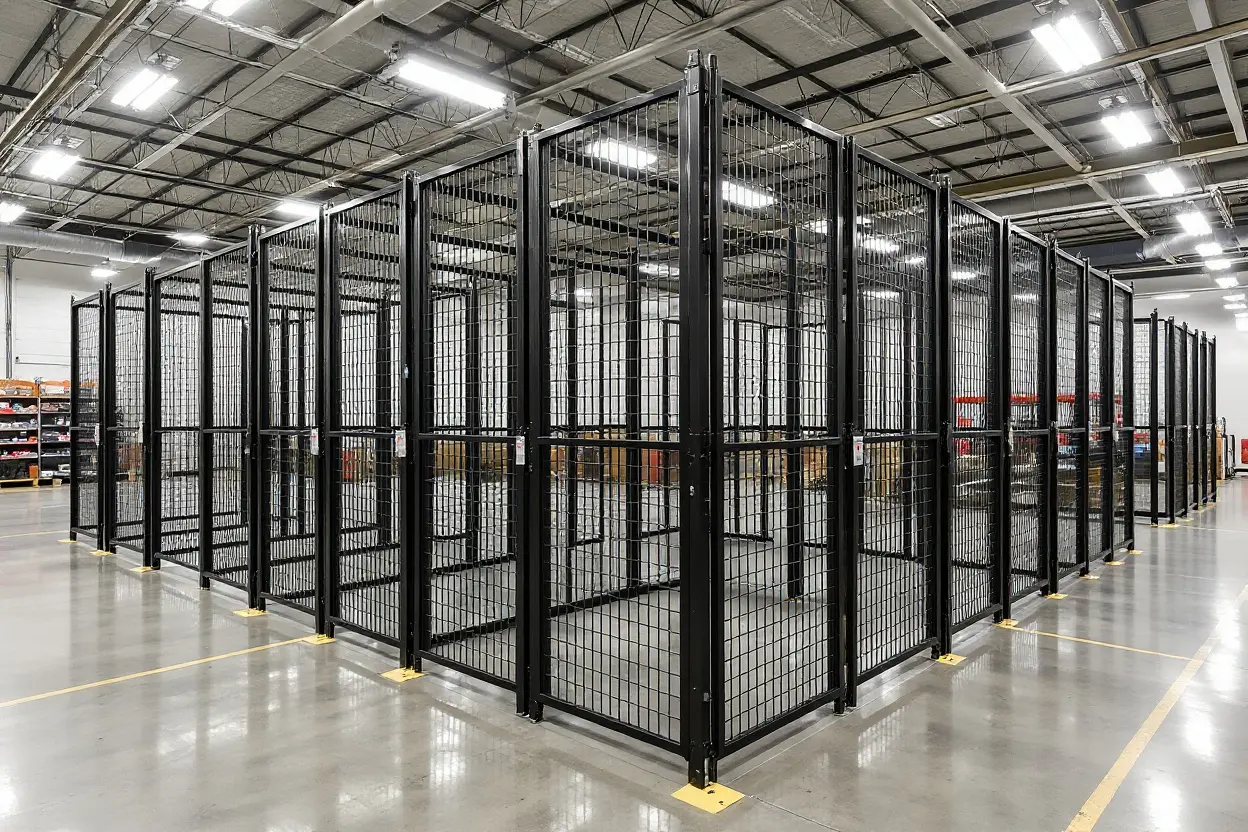 Retail facilities implementing security cages for loss prevention and inventory control#1.6