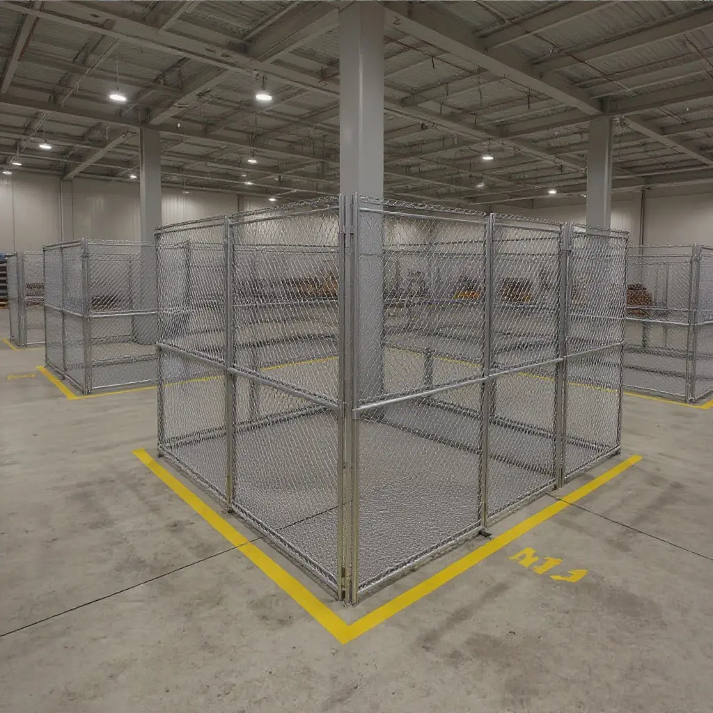 Warehousing and distribution centers using security cages for inventory protection#1.5