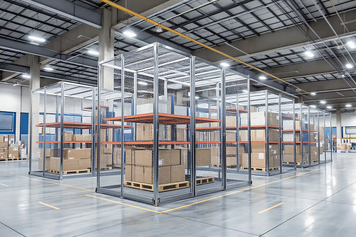Retail distribution centers implementing security cages for loss prevention#1.5