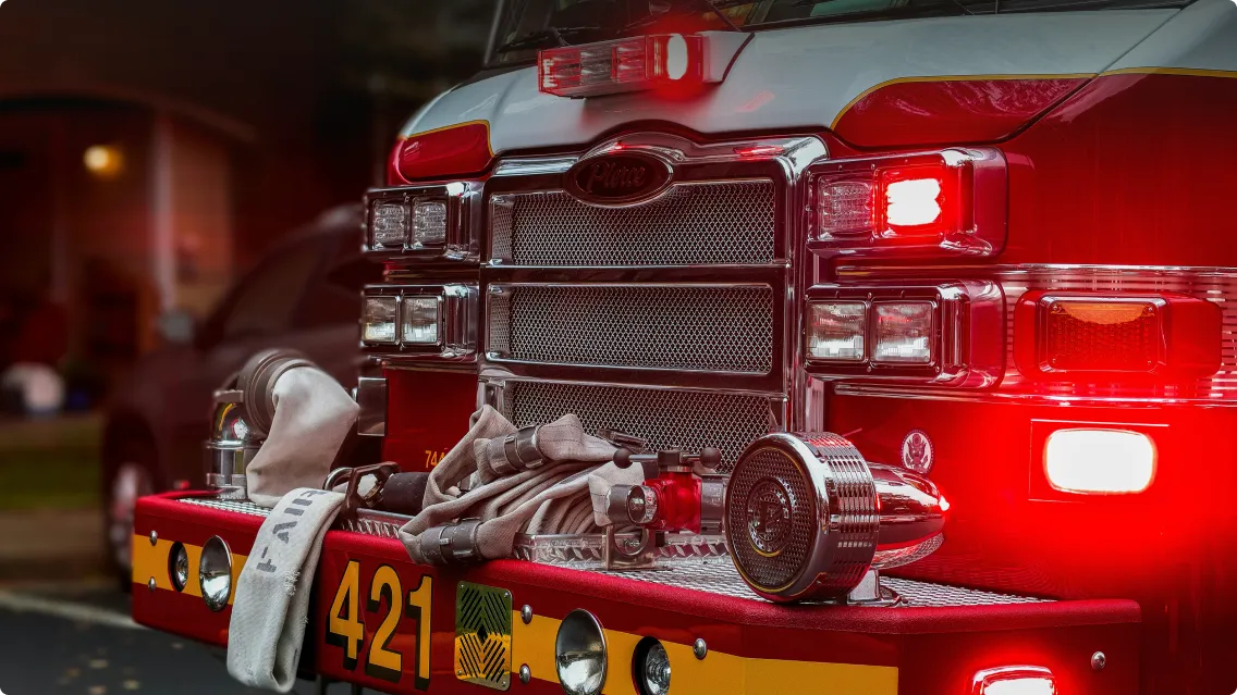 Front of a fire truck  