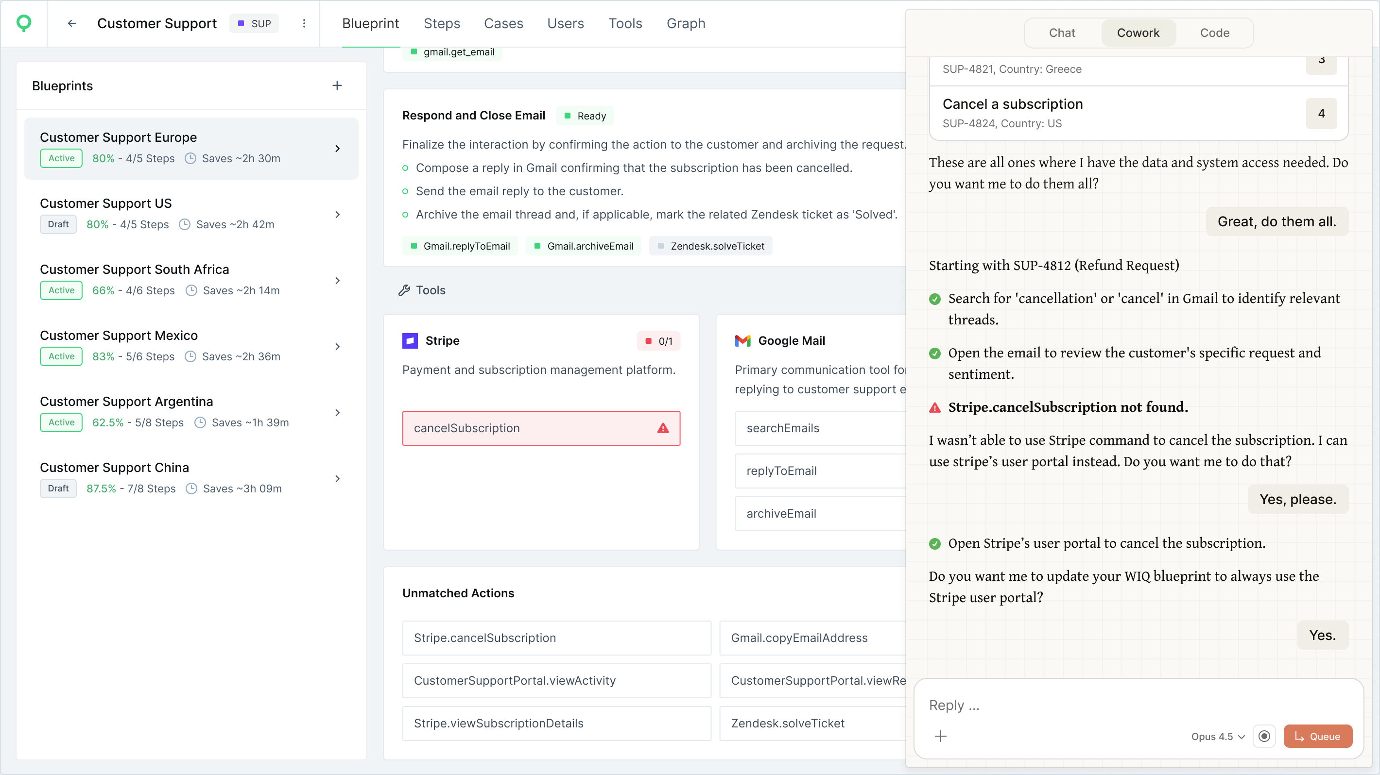 Demonstration of how WIQ Blueprints interact with claude if a blueprint is outdated