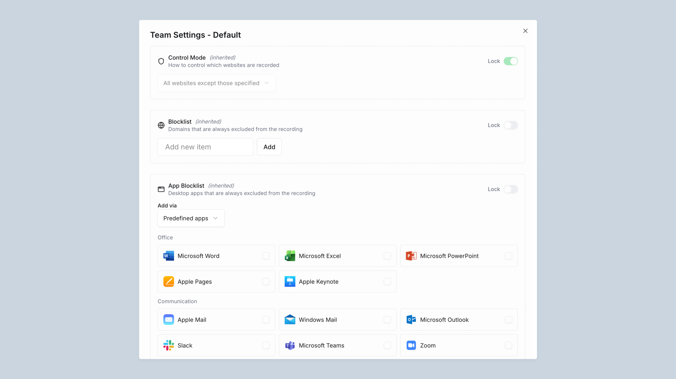 WIQ's Privacy and Control Settings
