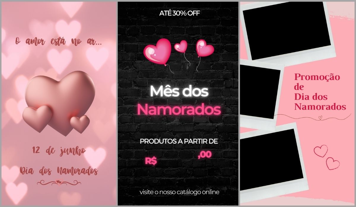 template de stories Mês dos apaixonados