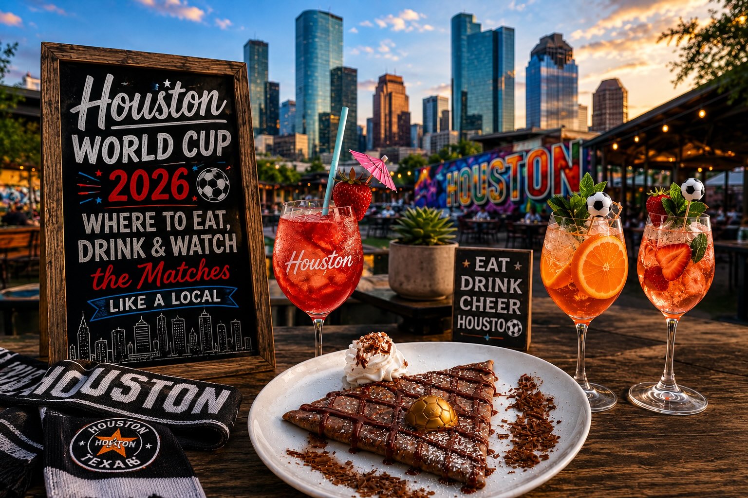 World Cup 2026 watch party at Sweet Paris with French Riviera cocktails and a Le Champion chocolate crêpe with edible gold soccer ball