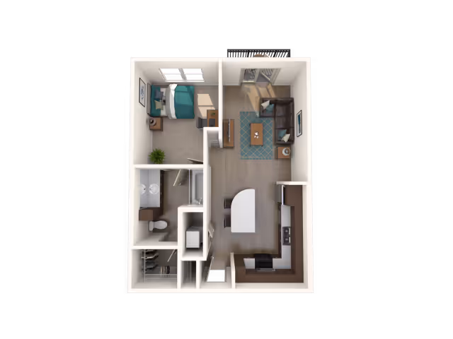 1x1 floor plan