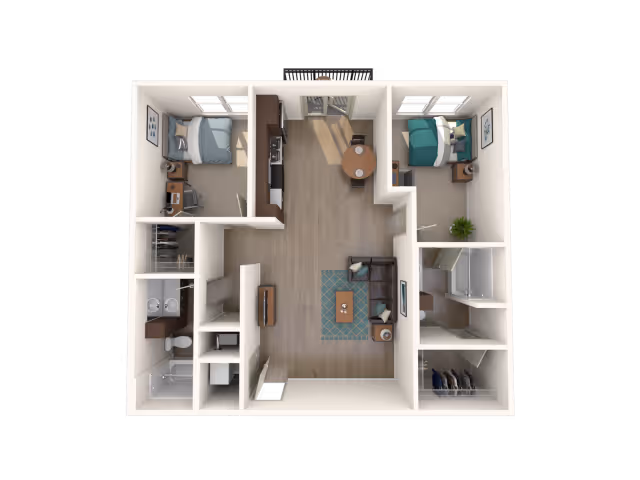 2x2 floor plan