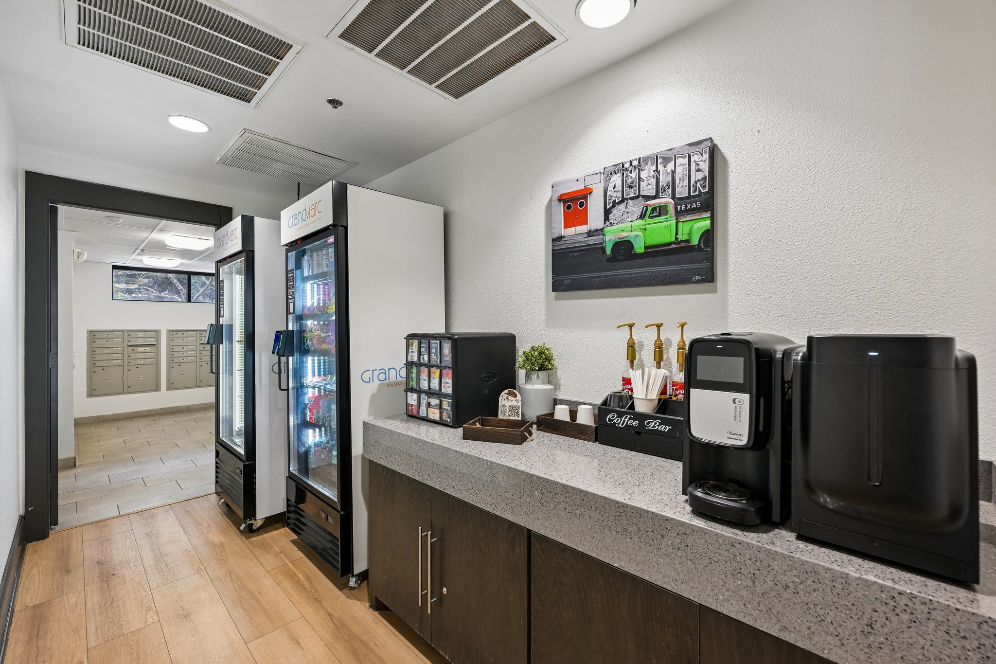 Mini Market with vending machines and coffee bar