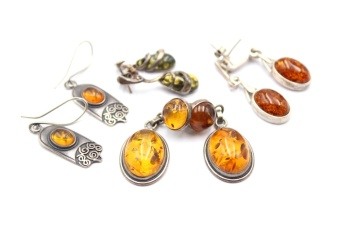 Pendientes colgantes de ámbar