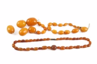Perles d'ambre butterscotch antiques