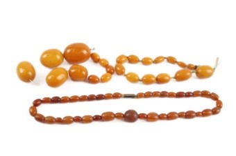 Antique Amber Butterscotch Beads