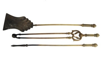 Ustensiles de cheminée en laiton