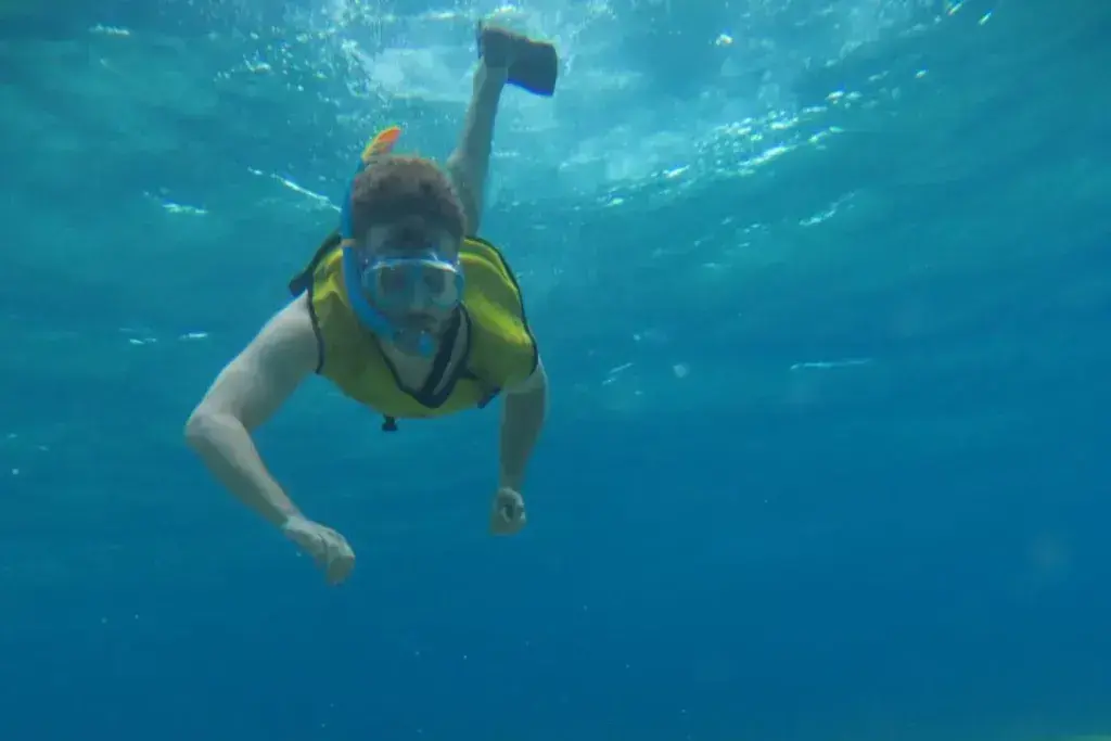 man snorkelling