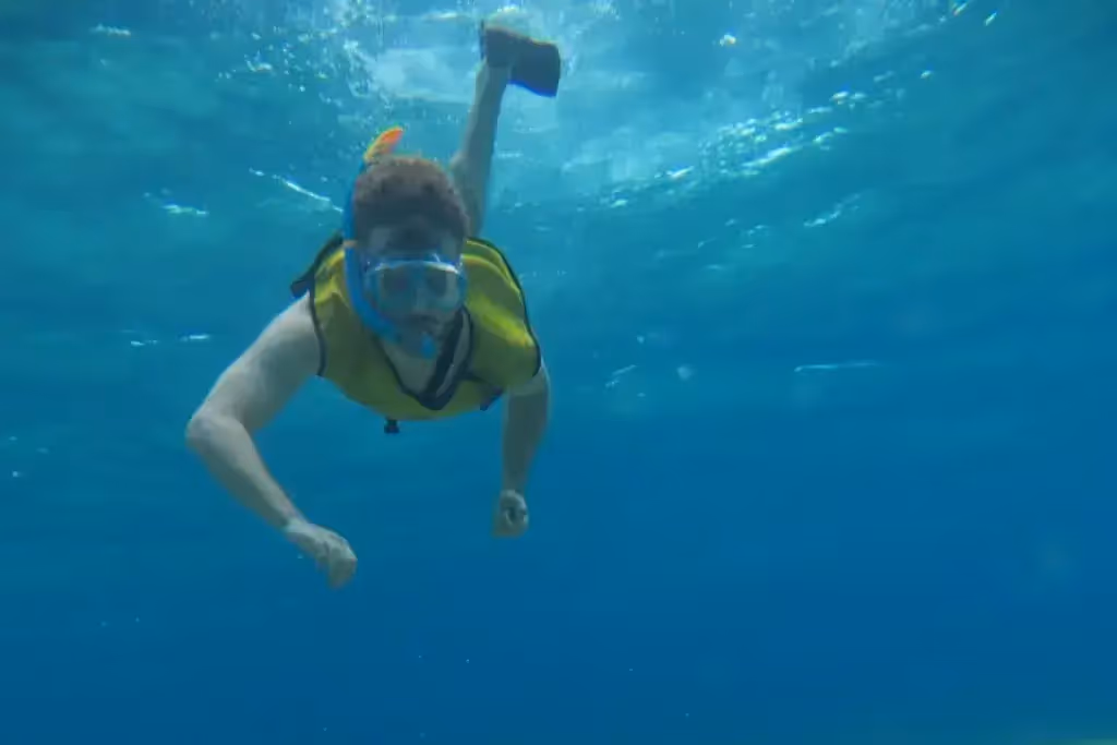 man snorkelling