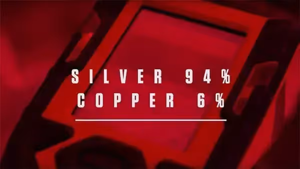 A slide that says silver 94% copper 6%
