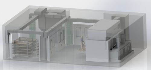 Automated Door Painting and Curing in a Limited Space
