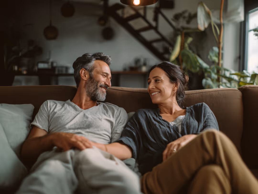 Couple relaxing on a couch