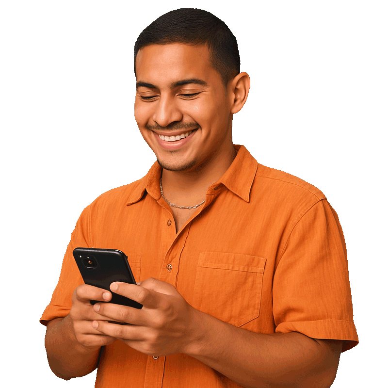 Hombre usando teléfono mobil