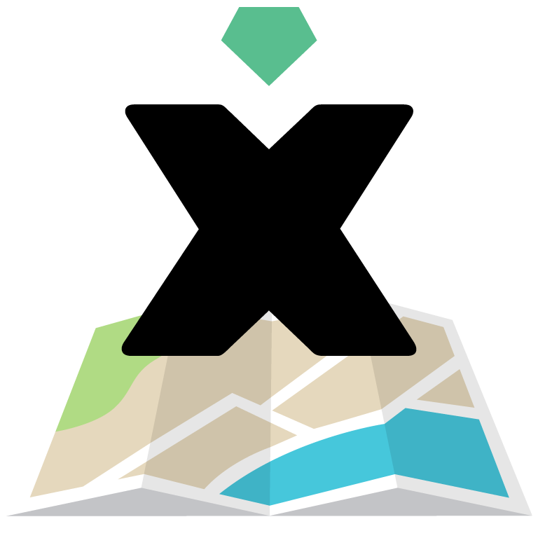 mapa con icono de X