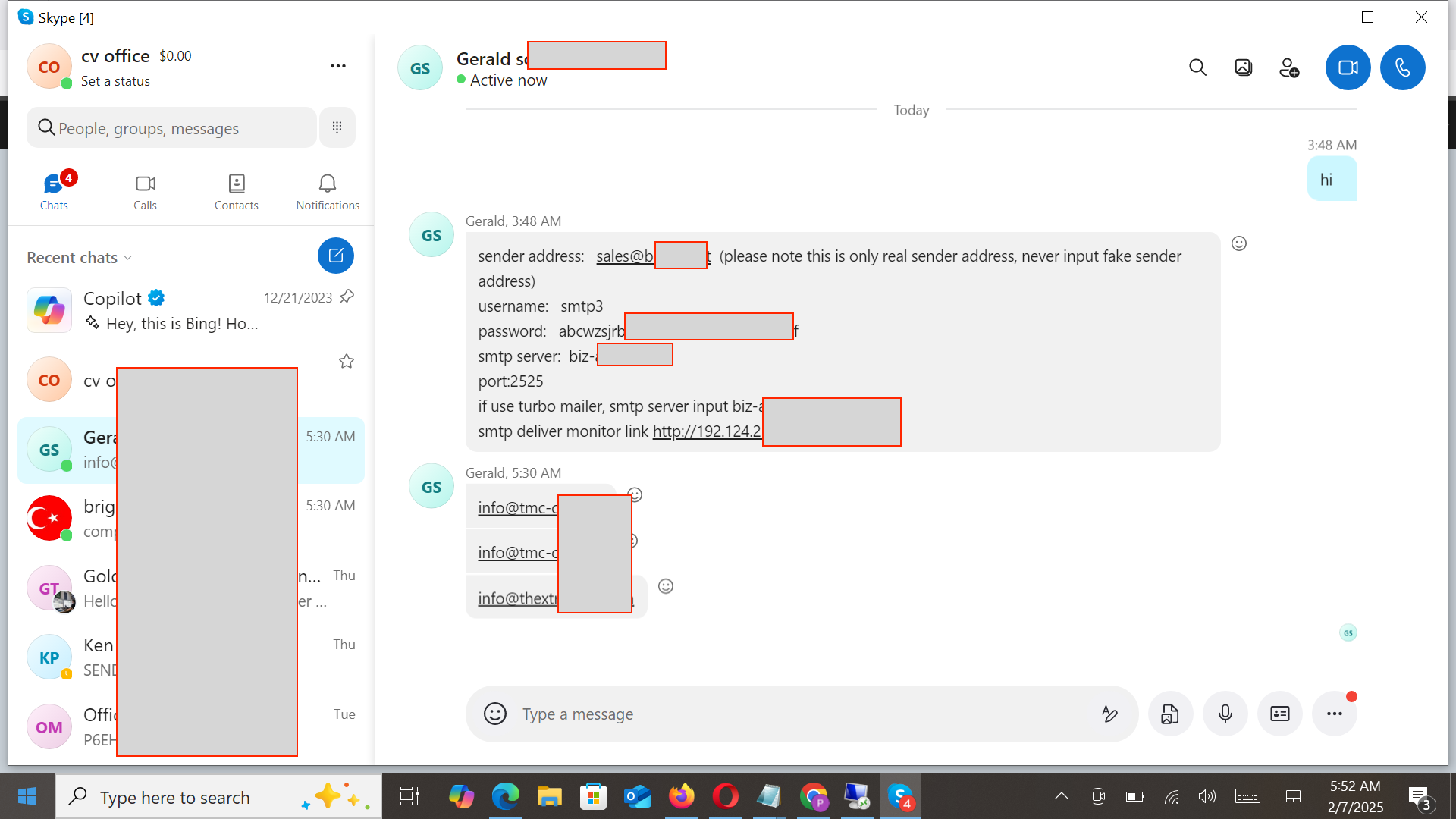 SMTP Server Information