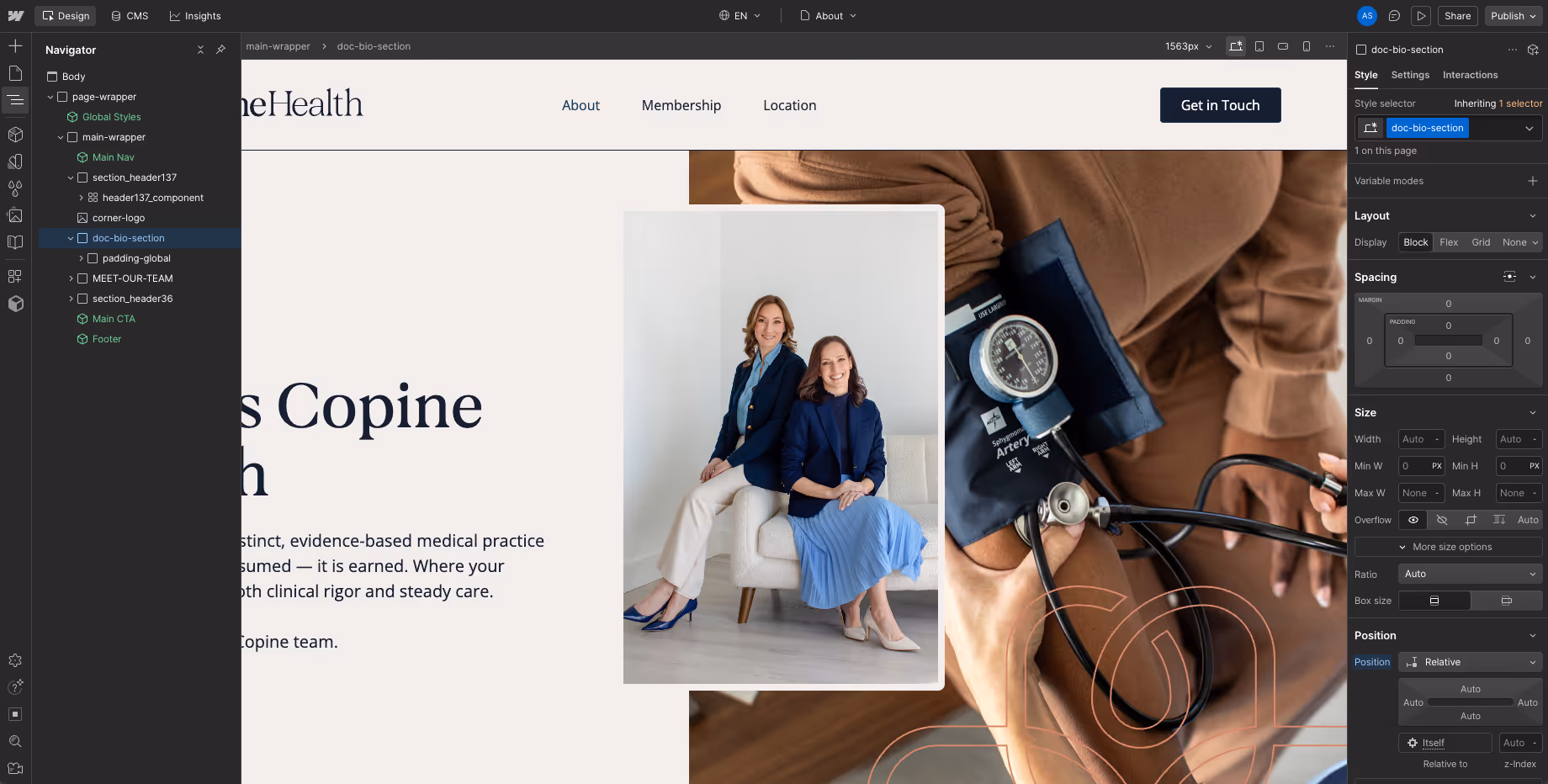 Copine Health About page