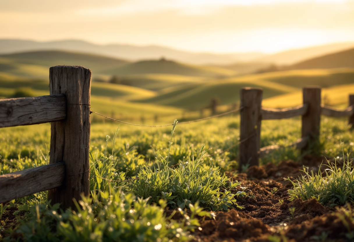 image of farmland with sunrise (for a agricultural services)