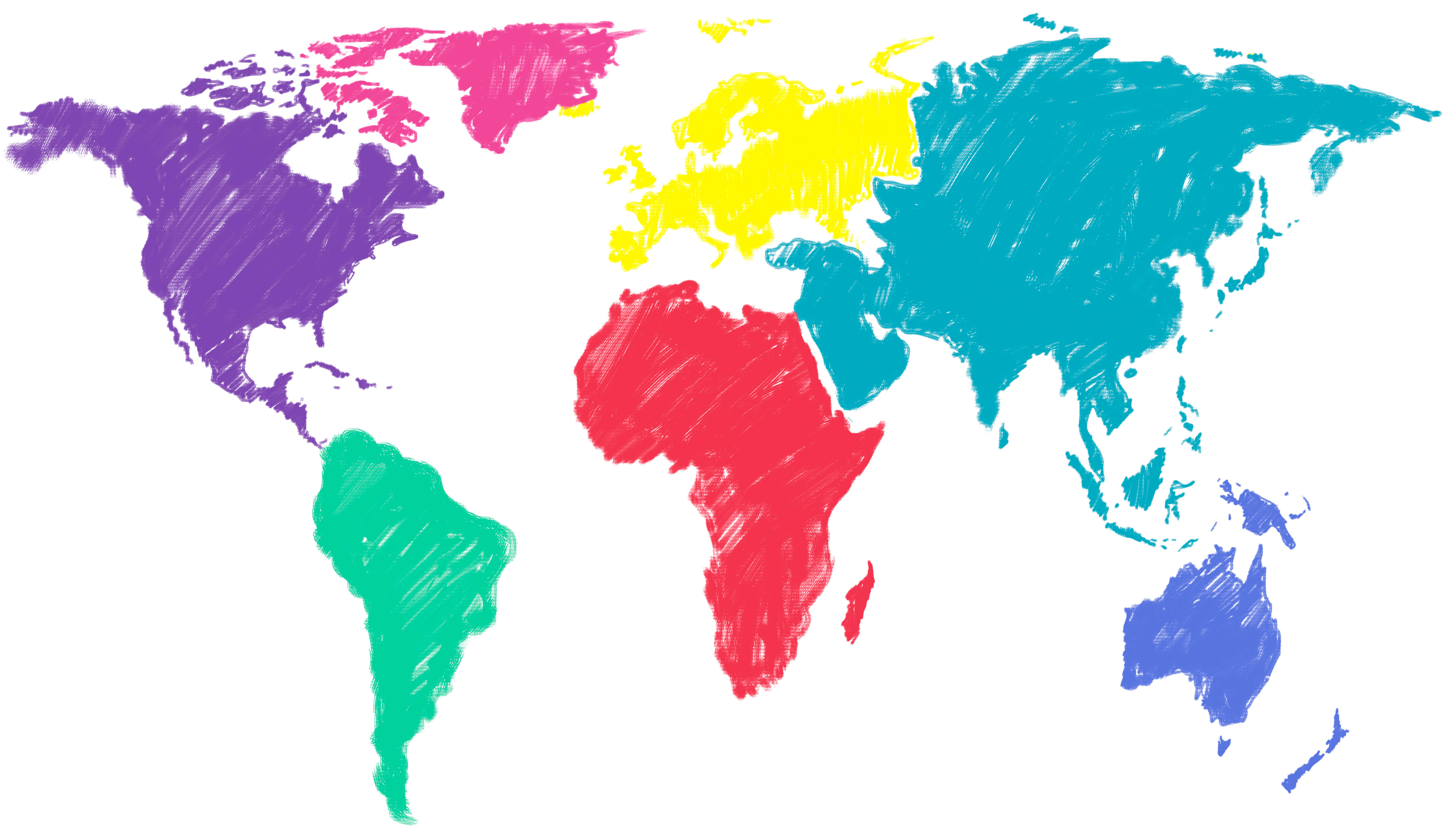 Stylized world map colored to represent cultural color associations