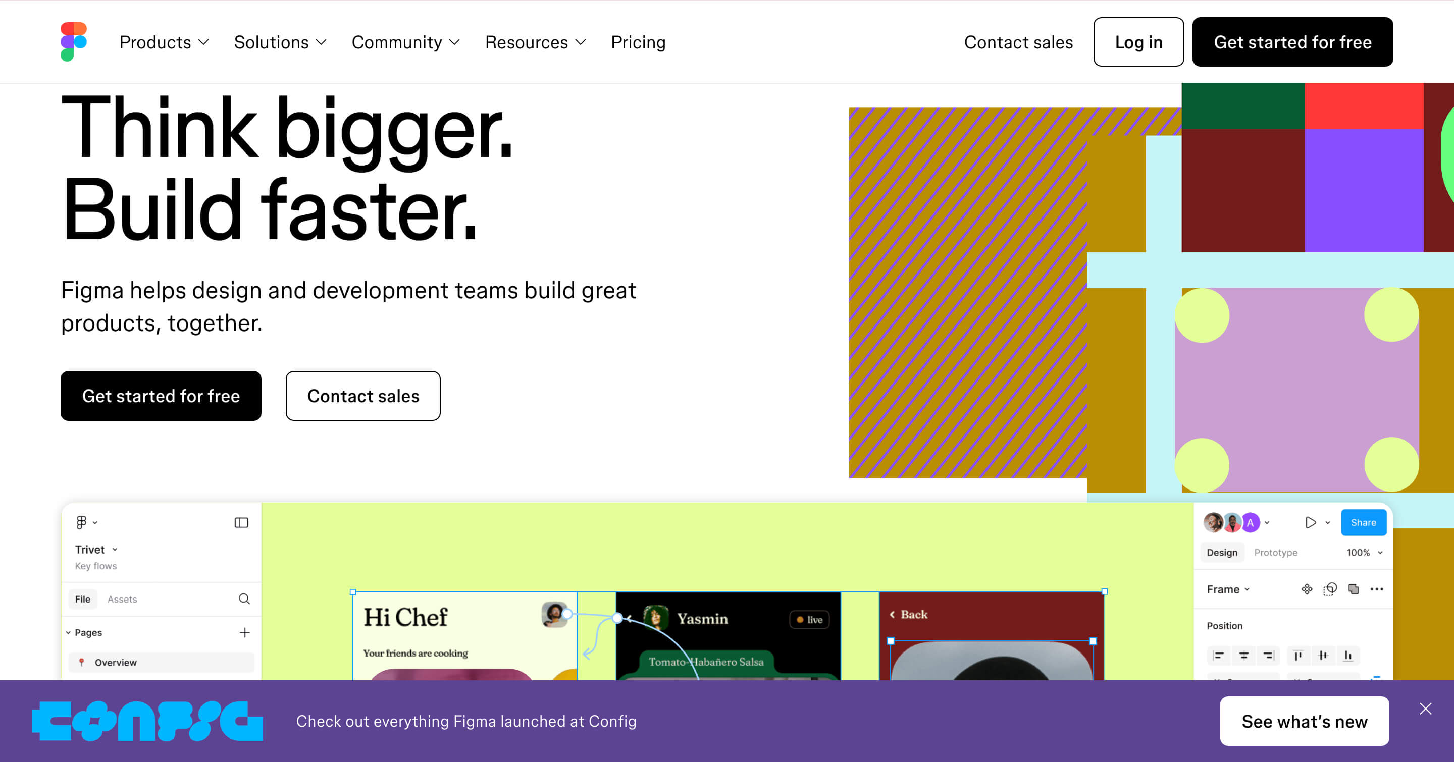 Neobrutalist UI with bold text and color blocks.