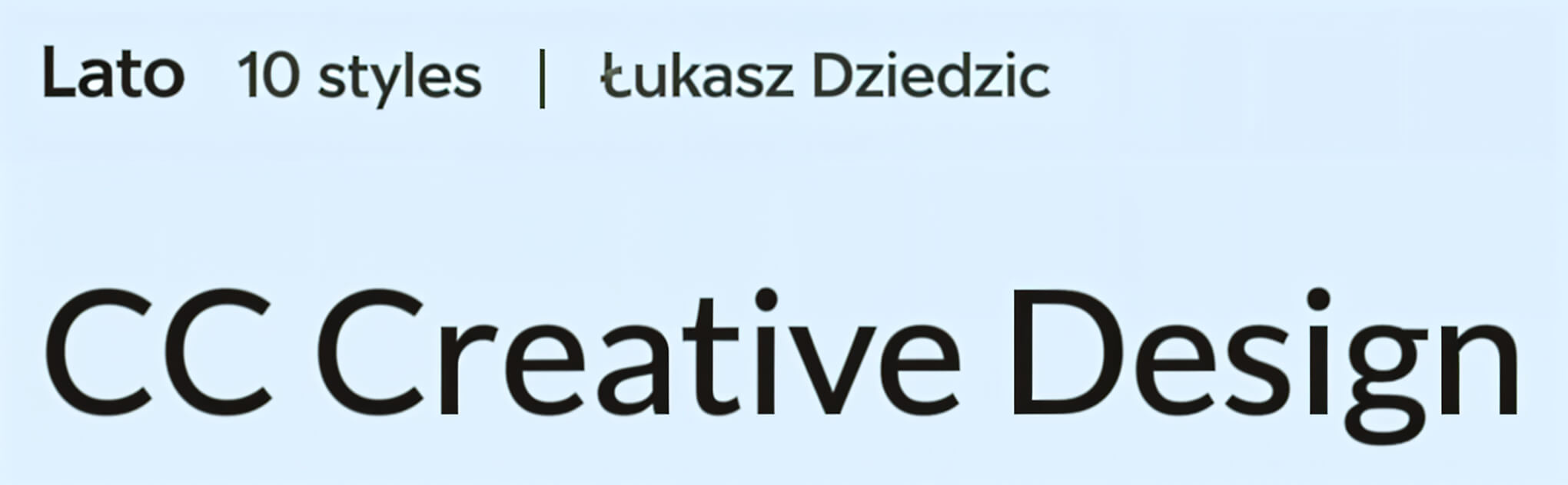 Lato font preview showing CC Creative Design