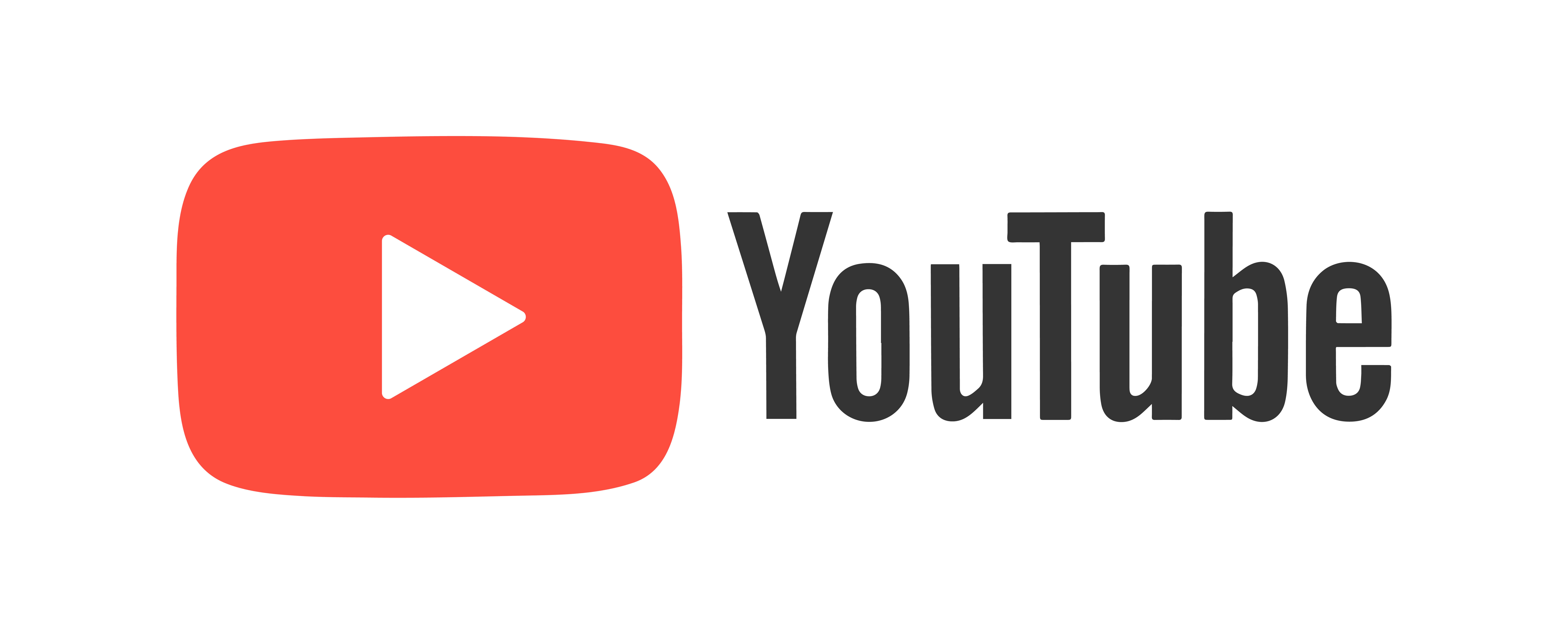 Official YouTube logo with play icon and Alternate Gothic font