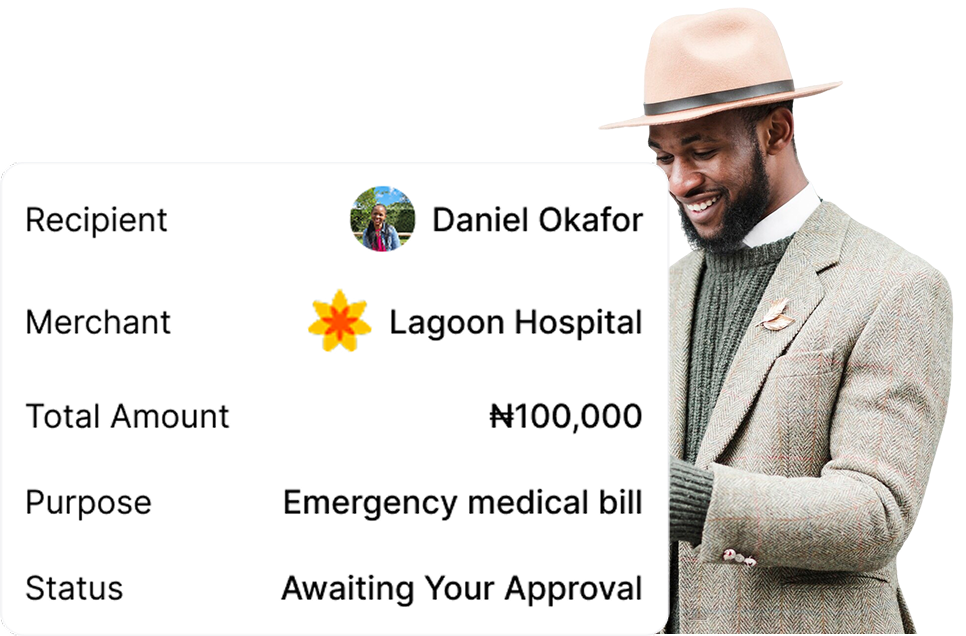 Link your bank or card once and send instant payments to loved ones.
