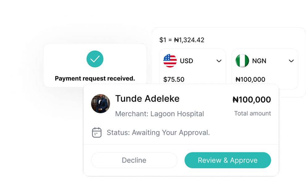 Link your bank or card once and send instant payments to loved ones.