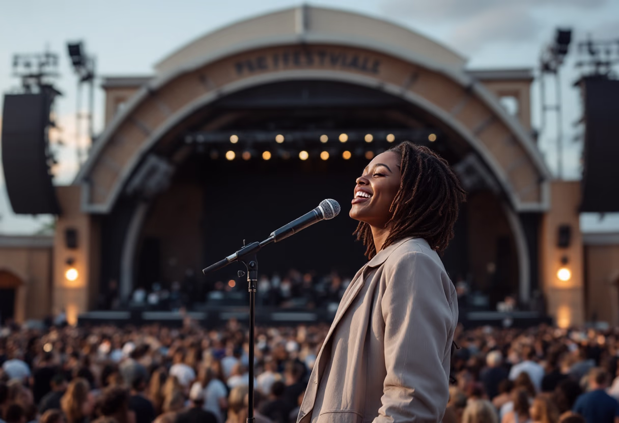 image of musician at a music festival