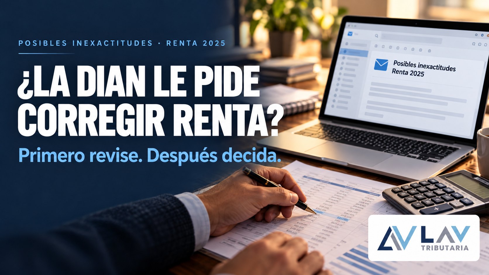 ¿La DIAN le pide corregir renta? Primero revise. Después decida. Posibles inexactitudes renta 2025