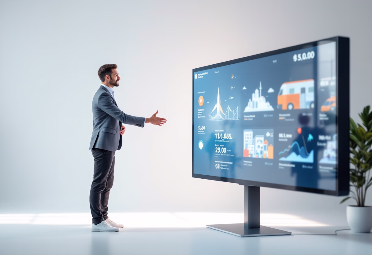 image of travel tech demonstration at a fair