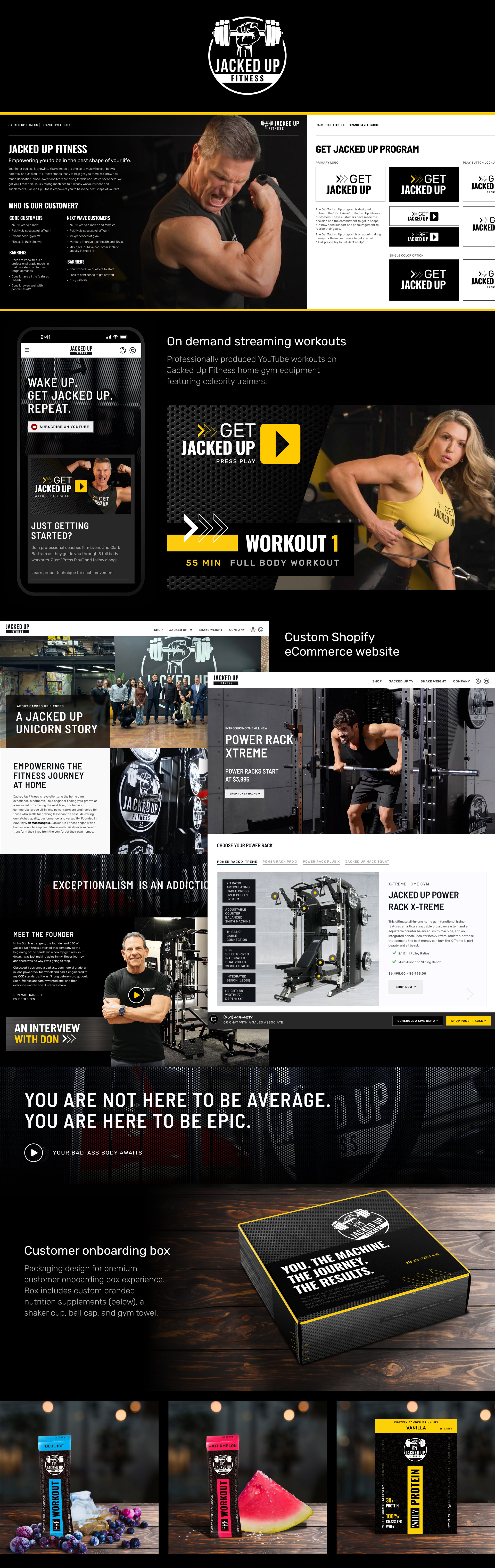 Jacked Up Fitness brand identity design, website design, packaging design by Lisa Lopuck