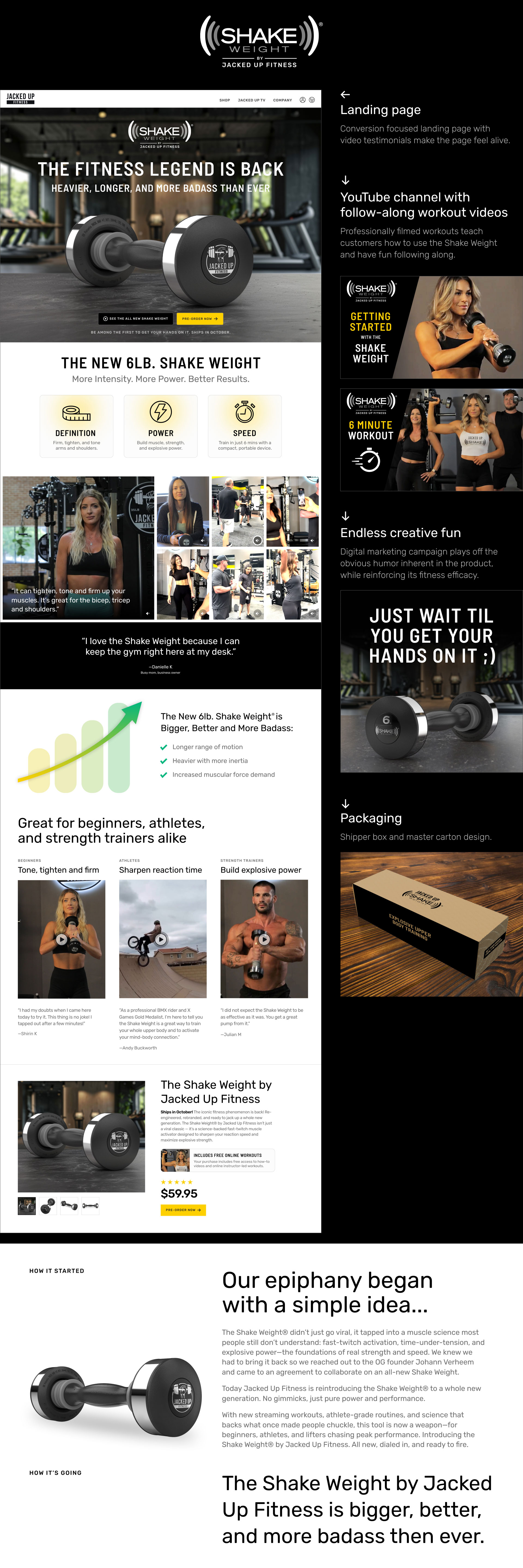 Shake Weight landing page design by Lisa Lopuck at DigitalPop