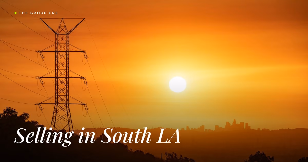 Dramatic Los Angeles sunset with downtown skyline silhouette