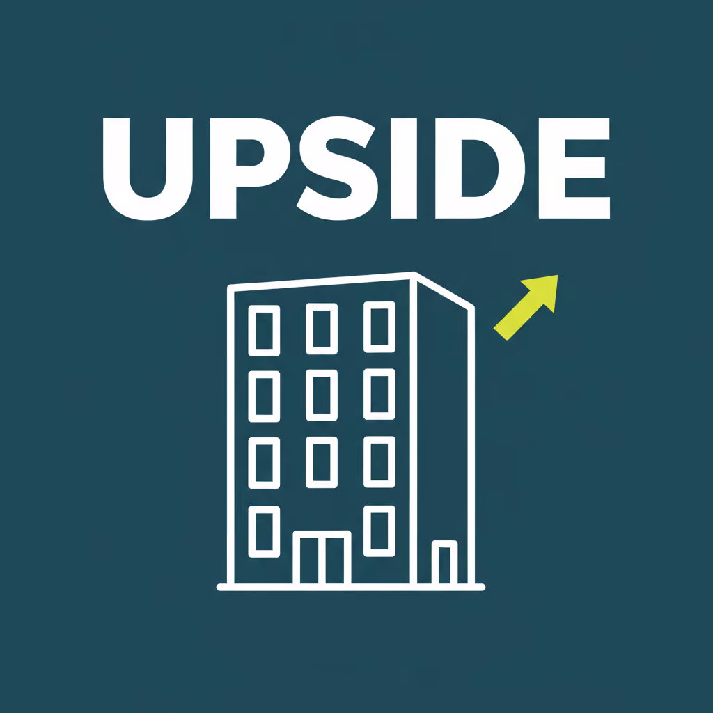Illustrated thumbnail labeled UPSIDE for the blog post "Stop Leaving Money on the Table: How LA Landlords Maximize Rental Revenue in 2026"