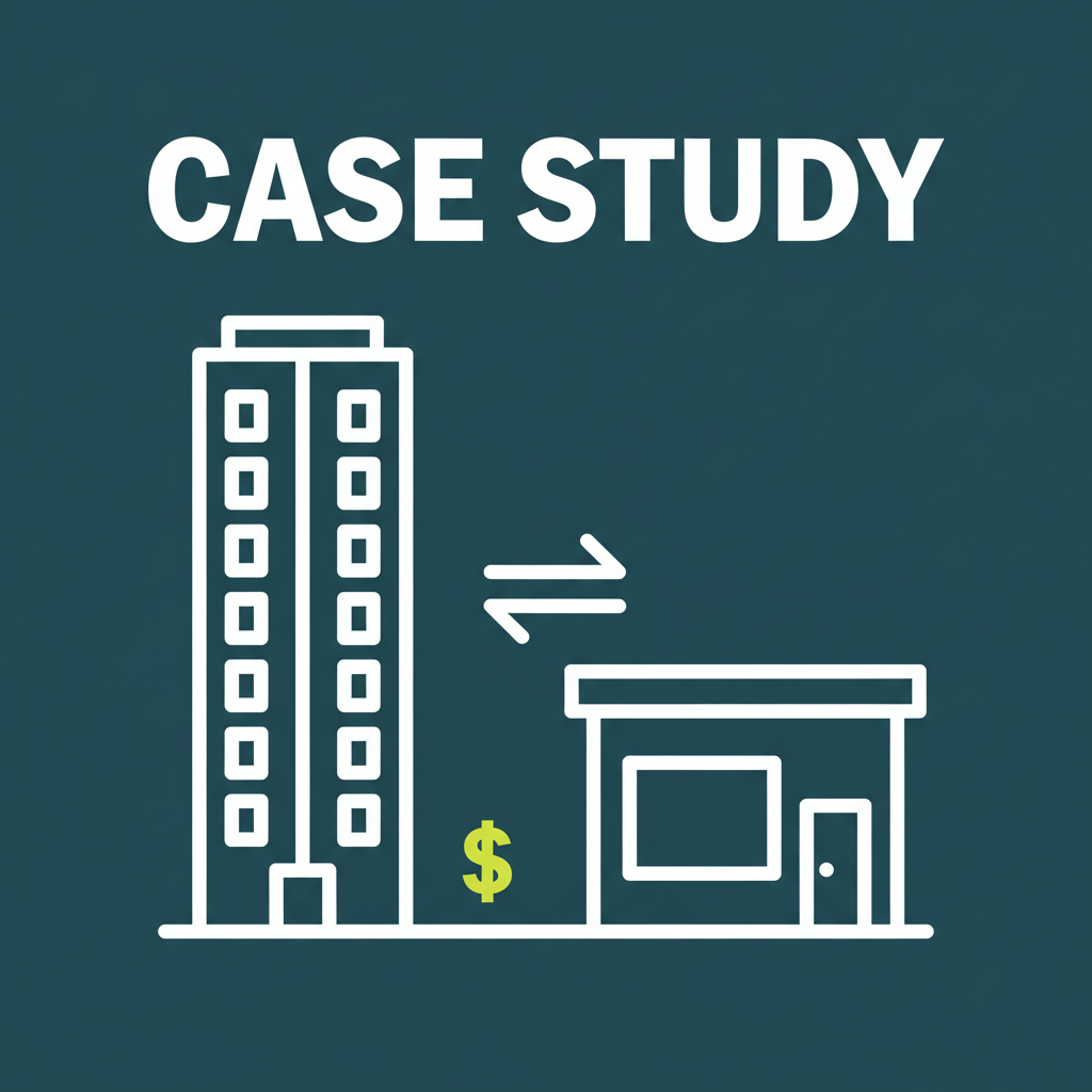 Illustrated thumbnail labeled CASE STUDY for the blog post "Case Study: How I Took a Client from $413K to $739K in Annual Income"