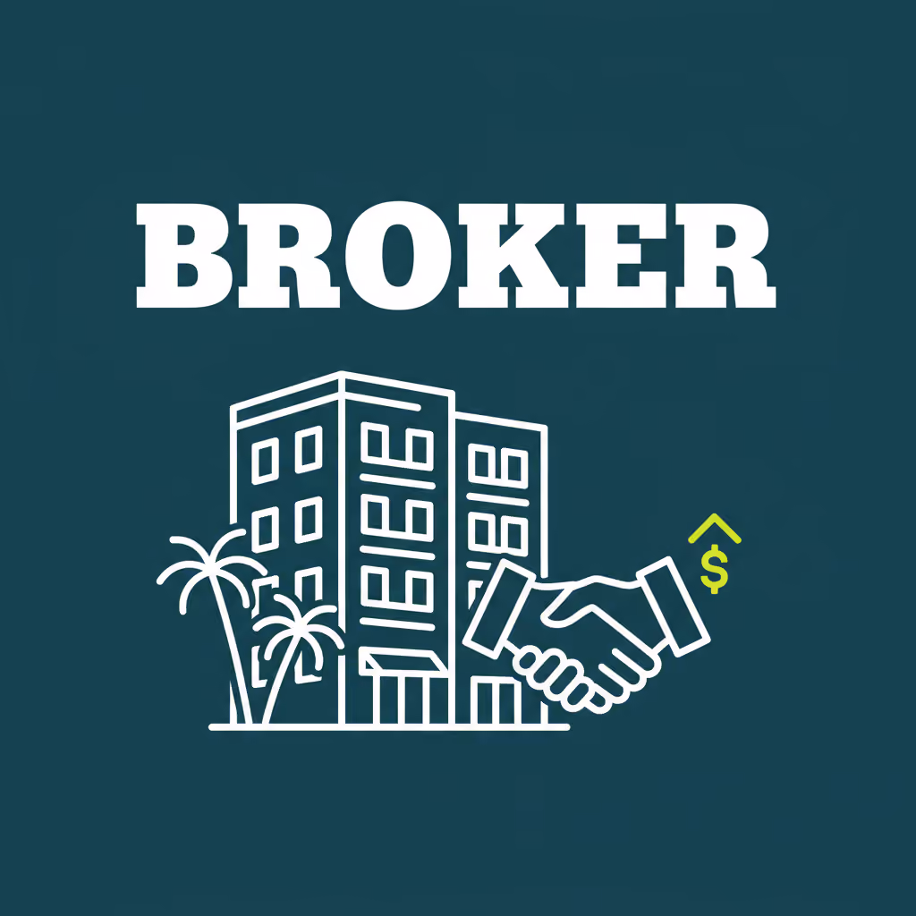 Illustrated thumbnail labeled BROKER for the blog post "How Multifamily Brokerage Services Maximize Sale Prices in Los Angeles"