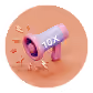 Illustration of a purple megaphone with pink sound waves emitting from it and text '10X' inside the megaphone cone on a peach circular background.