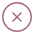Dark circle with a diagonal cross inside, representing a close or cancel button.