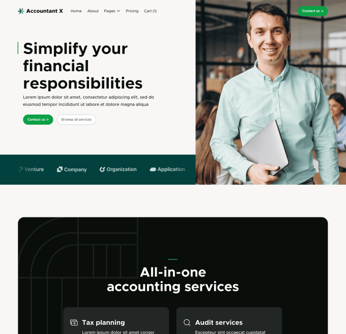 Accountant X - Hover V3 Page - Accountant Webflow Template