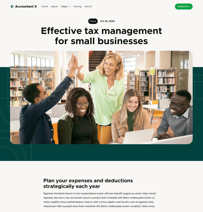 Accountant X - Blog Posts Main Page - Accountant Webflow Template