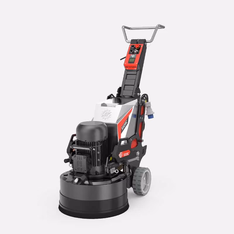 Remote-controlled concrete grinder for commercial floor preparation