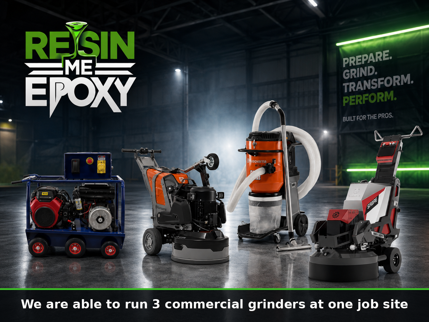 Resin Me Epoxy commercial concrete grinding equipment