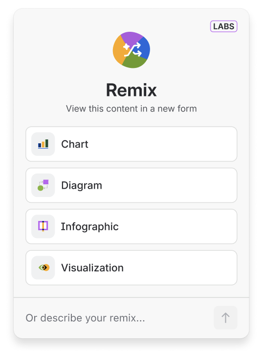 The Remix menu interface showing output options