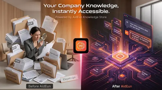 Video thumbnail illustrating transformation from chaotic static documents to an intelligent, instant AI knowledge base.