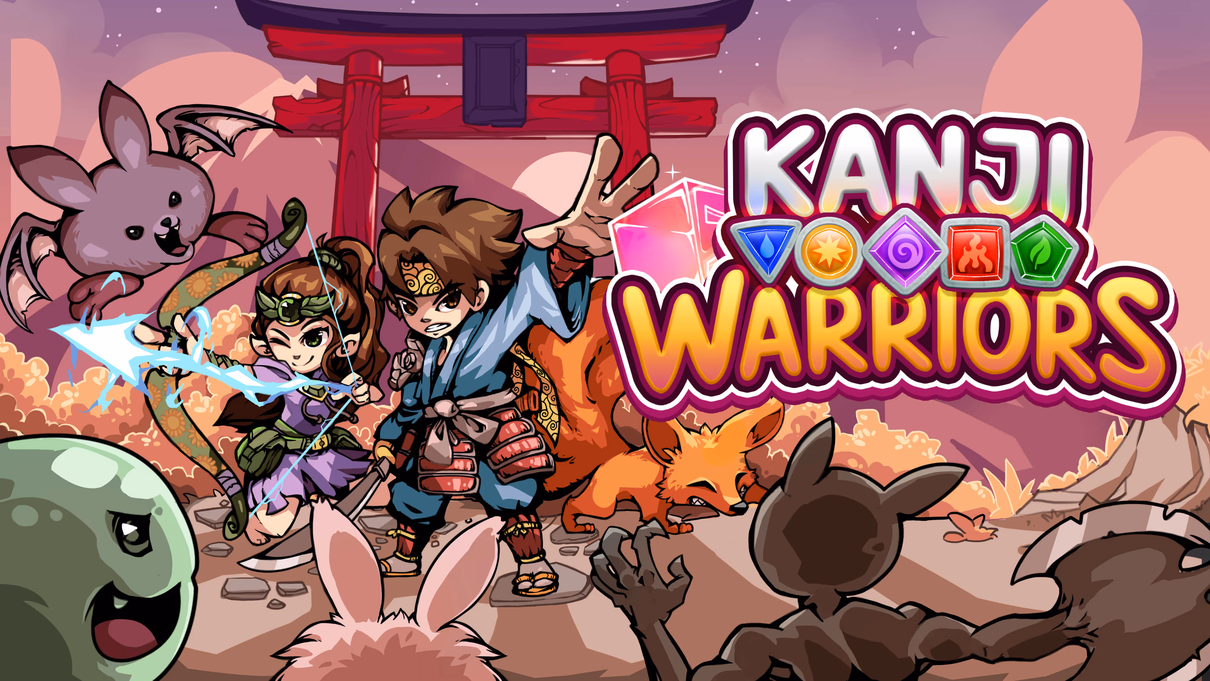 Kansi Warriors animated game logo with colorful characters