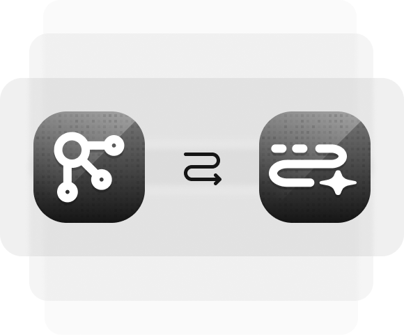 Icon of Wire with arrow pointing to an icon of a Nexus.